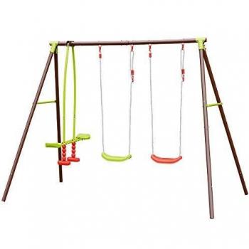 Columpio de metal Soulet Malo 3 asientos verde menta 269x195x153 cm