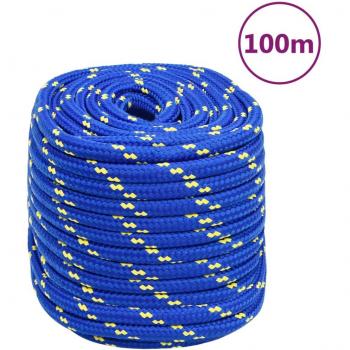 Cuerda de barco polipropileno azul 16 mm 100 m, resistente a los rayos UV y a la abrasión