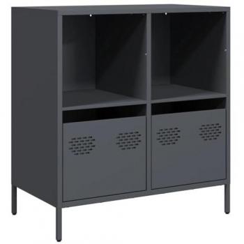 Aparador de acero laminado en frío antracita 68x39x73,5 cm, Armario de almacenaje, Mueble aparador, Mueble de almacenaje de Cocina, bufé