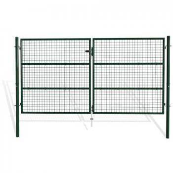 Pack de cancela batiente de malla Olga 300 x 150 cm + cancela verde de 1 m