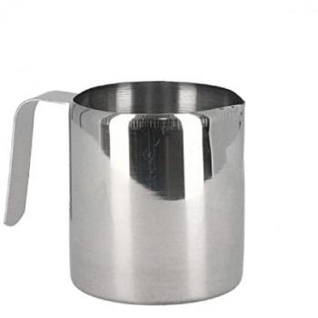 Acan Jarra de leche de acero inoxidable 500 ml, lechera, taza espuma de leche para café, recipiente para calentar 9 x 12 x 8 cm, cocina, apta para lavavajillas, modelo ale