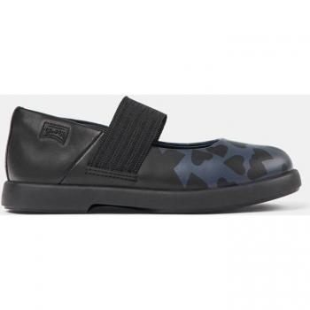 Camper K800550-003 TWS Kids Merceditas de niña negras en piel con detalles de corazones