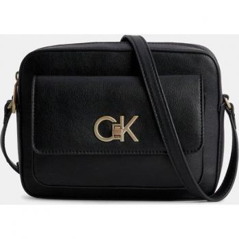 Calvin Klein Black Polyester Cross Body Handbag with Zip Closure, ONE SIZE