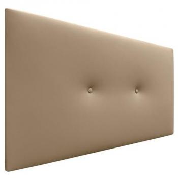 Cabecero de Polipiel Acolchado Liso con Botones 95x50cm para Camas 80/90 - Marrón Claro