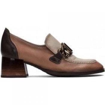 Hispanitas Zapatos de Piel Charlize Marrón con Tacón