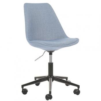 Silla de oficina sin brazos azul claro con asiento acolchado y altura ajustable Dakota II