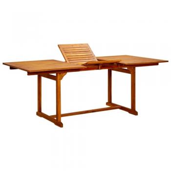 Solid Acacia Wood Garden Dining Table (150-200)x100x75 cm