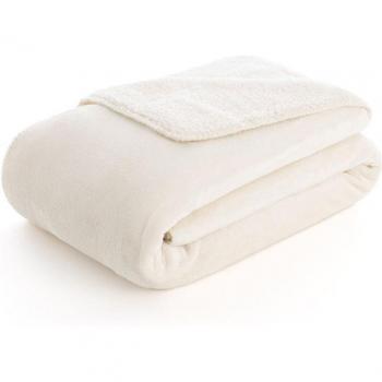 Manta Reversible Sedalina y Sherpa Natural 150x200 Cm