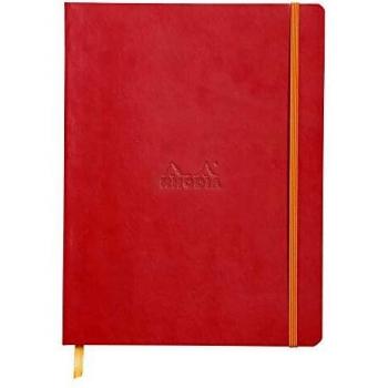 Cuaderno Rhodia B5 de tapa blanda - Rojo amapola con líneas horizontales