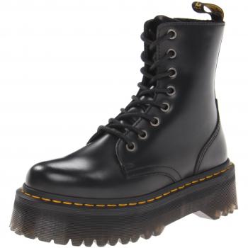 Dr. Martens Jadon Black Leather Lace-up Platform Boots Size 45