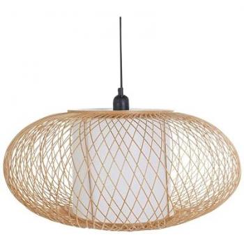 Lámpara Colgante de Bambú con Base de Hierro Estilo Boho Natural Limbang