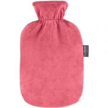 Fashy Bolsa de Agua Caliente Rosa Suave 2 Litros con Funda Polar