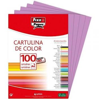 Fixo Paper 11110435 – Paquete de cartulinas A4 – 100 unidades color violeta, 180g