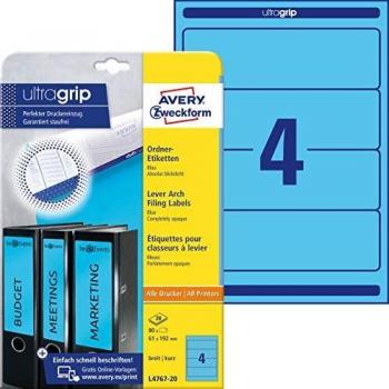Avery Border Binder Labels, Blue 192 x 61mm