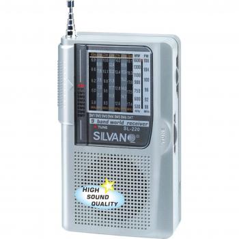 Radio Digital AM/FM 9 Bandas Silvano Portátil con Receptor Antena Telescópica