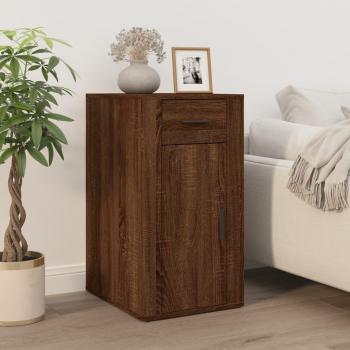Escritorio móvil de madera multicapa en roble marrón, dimensiones 40x49x75 cm