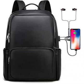 Xnuoyo Travel Backpack, Friendly Expandable Business Laptop Rucksack with USB Charging Port Reflective Strip, Water Resistant Daypack Fit in 15.6 Inch Computer Notebook for Men Women