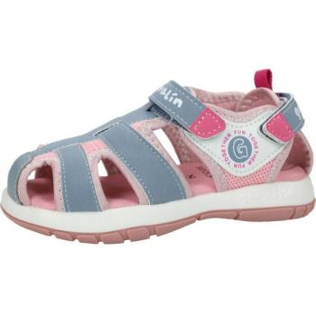 Garvalín - Sandalias cerradas de niños tipo cangrejeras con cierre adherente, modelo 242815, sandalia plana para bebé niña (hasta talla 30), color gris