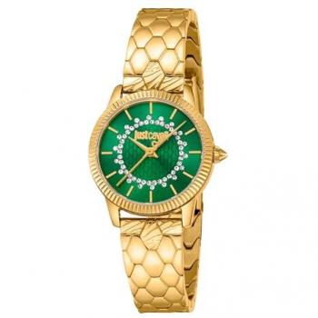 Just Cavalli Glam Chic Daydreamer Women's Analog Watch - Grey Silver Strap, Yellow Gold Case, Mother of Pearl Dial