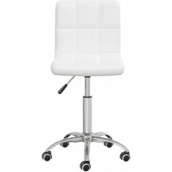 Silla de oficina giratoria de cuero sintético blanco