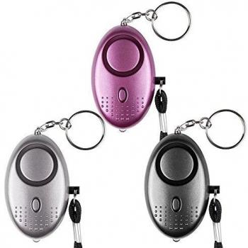 Alarma Personal de Emergencia [Paquete de 3] Qoosea Scream Safesound Alarma 140dB Linterna LED para niños/Mujeres/Ancianos/protección