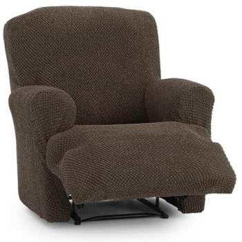 Funda de sofá y sillón Eysa Thor bielástica marrón, para sofá de 1 plaza y sillones de 80 x 100 x 90 cm, con pies juntos