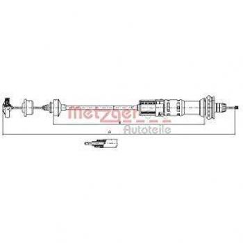 Cable de embrague Metzger 11.3058 para Peugeot 206 y 206+ con ajuste automático