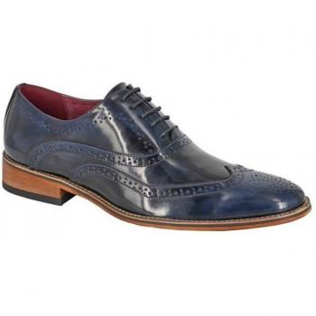 Goor Men's Burnished Brogue Detailing Oxford Shoes