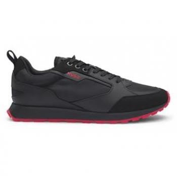 HUGO Icelin Men's Mixed-Material Sneakers with Branded Accents - Black - EU 46 / UK 12 / US 13