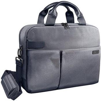 Leitz 60390084, Bolsa para ordenador portátil de 13,3 Smart Traveller, Poliéster/Piel, Plata