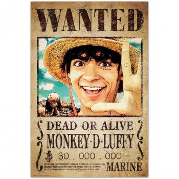 Póster Wanted Monkey D. Luffy One Piece Netflix Recompensa Liveaction (61 x 91,5 cm)