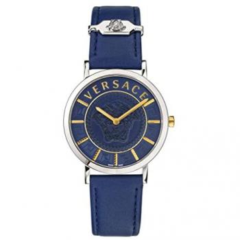 Versace V-Essential Ladies Gray Leather Watch