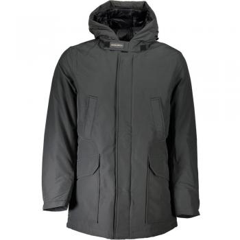 Woolrich Gray Cotton Parka Jacket with Logo - Size: 2XL, Male