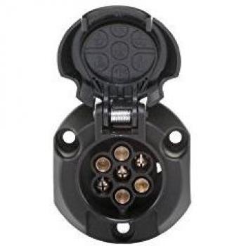 HELLA 8JB 001 943-003 Enchufe - 12V - 7polos - bronce estañado - Cubierta de plástico - negro - DIN / ISO: 1724 - Caja