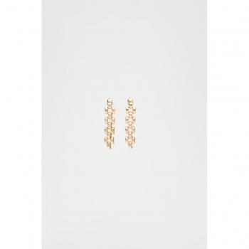 Gold Watch-Style Chain Earrings OS