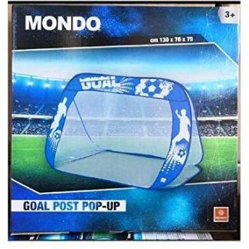 Mondo Toys-Goal Post Puerta de fútbol Pop Up para niños 115 x 76 x 73 cm-28634, Color Azul Claro
