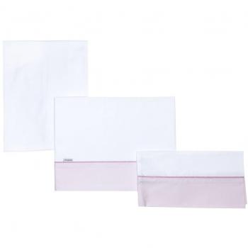 Cambrass Denim - Set de sabanas para minicuna, 3 piezas, 80 x 120 cm, color rosa