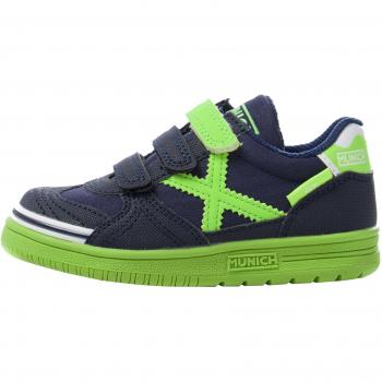 Munich G3, Botas de fútbol Unisex niños, Marino/Verde, 31 EU