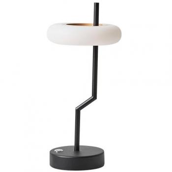 Lámpara de mesa moderna sin cables Alviela en aluminio negro para interior y exterior con función táctil y regulable