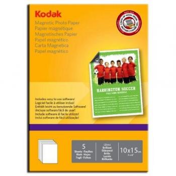 Papel Fotográfico Magnético Kodak Brillante 10x15 cm - Paquete de 5 Hojas