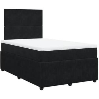 Cama box spring con colchón terciopelo negro 120x190 cm Vidaxl Negro
