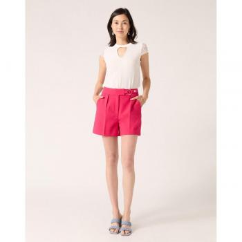Naf Naf - Short de mujer de corte recto de vestir con bolsillos laterales y falso bolsillo trasero