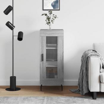 Aparador de madera de ingeniería 34,5x34x90 cm en color gris Sonoma, mueble de almacenaje para salón, buffet y armario auxiliar