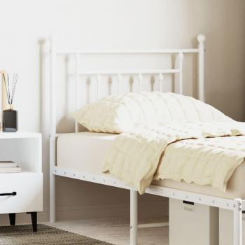 Cabecero de metal blanco de 80 cm con diseño moderno, estructura resistente, acabado en pintura blanca, fácil instalación y compatible con camas estándar