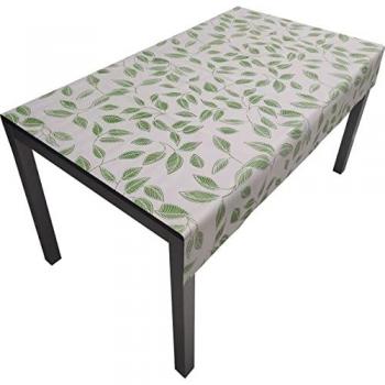 Mantel de Hule Antimanchas Impermeable PVC Diseño Hojas 140x160 cm
