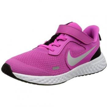 Nike Revolution 5 (PSV), Walking Shoe Unisex-Child, Active Fuchsia Mtlc Silver Black, 33.5 EU