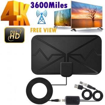 Antena de TV Amplificada Digital Interior HDTV 3600 Millas Mejorada