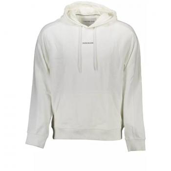 Calvin Klein Elegant White Logo Hooded Sweatshirt - XL