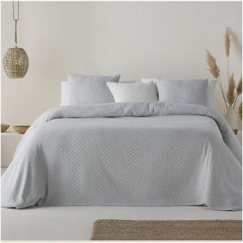 Colcha ligera lisa jacquard color gris claro