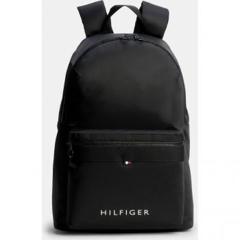 Sleek Urban Backpack with Laptop Compartment - Tommy Hilfiger, Backpacks, male, Black, Size: ONE SIZE, Black Polyester Backpack
